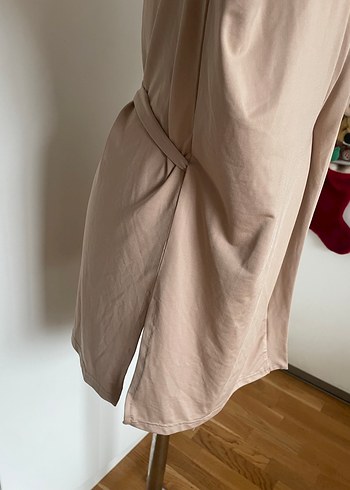 Bej V Yaka Uzun Kollu sabahlık - Görsel 5