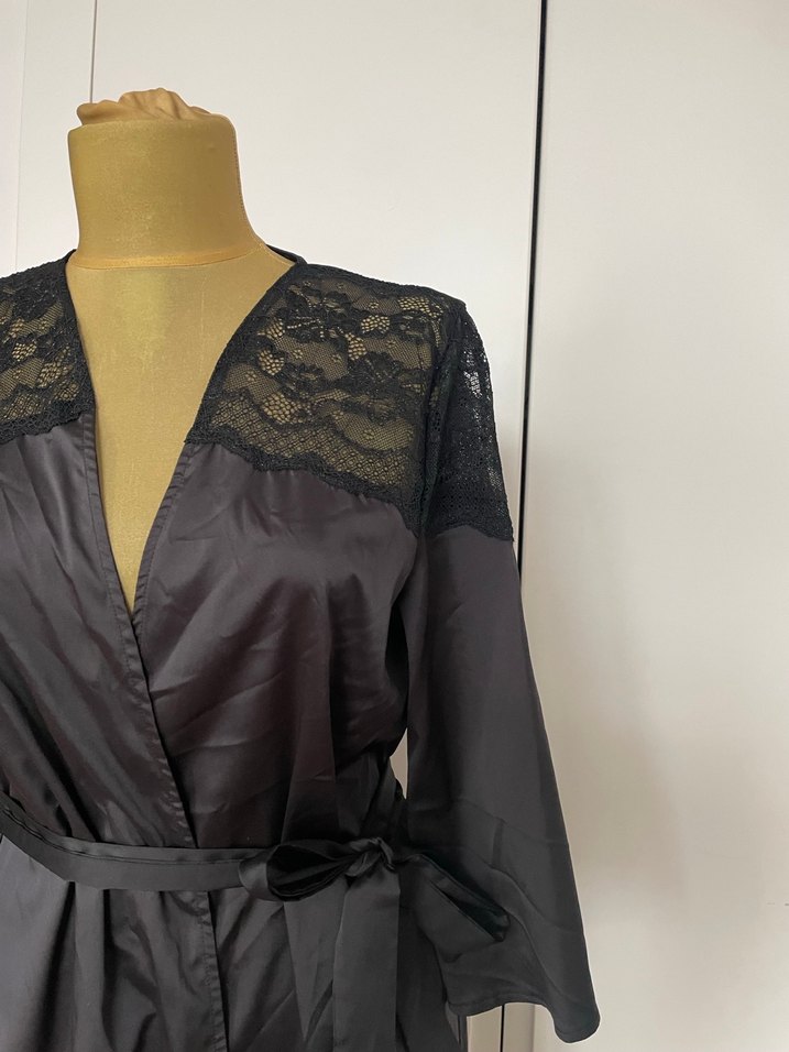 Siyah Midi  Kadın sabahlık - Görsel 3