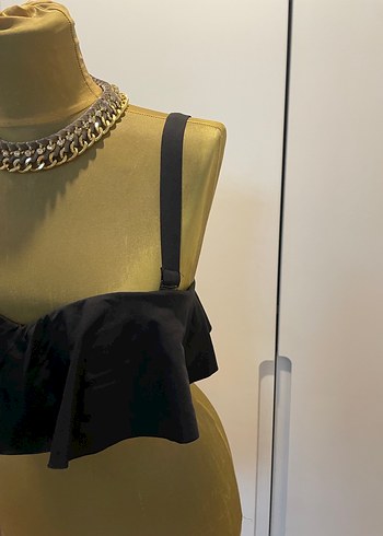 Siyah Fırfırlı Strappy bikini - Görsel 4