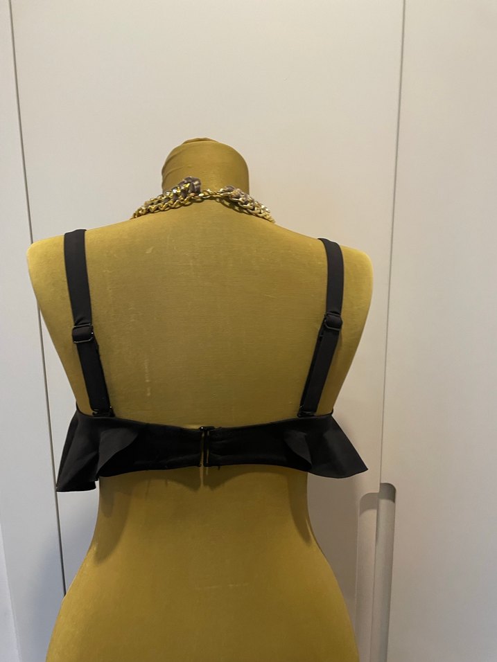 Siyah Fırfırlı Strappy bikini - Görsel 2