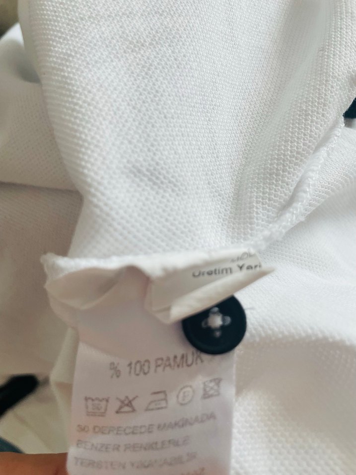 Erkek Beyaz Kısa Kollu Polo Tişört - Görsel 5