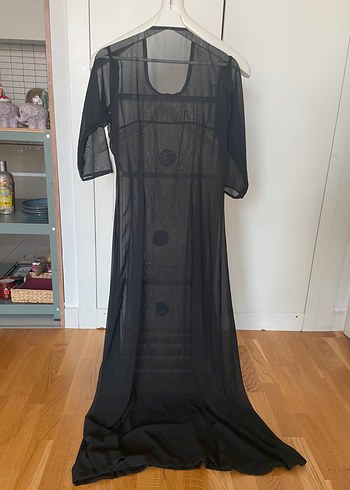 Diğer Siyah İşlemeli Uzun Gotik Abiye