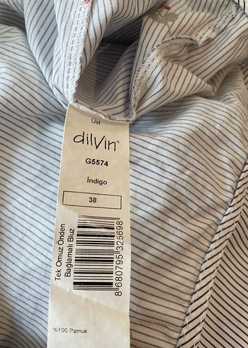 m Beden Nakışlı Asimetrik Omuzlu dilvin marka Bluz