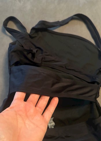 Siyah Strappy Kadın Mayo - Görsel 5