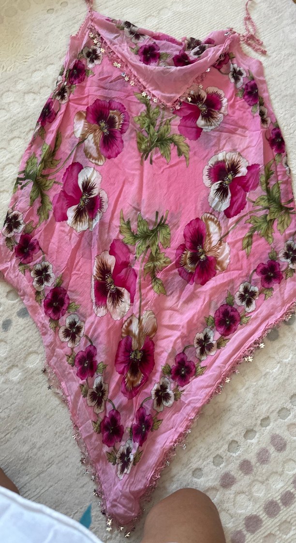 Çiçek Desenli Plah elbise tül - Görsel 4