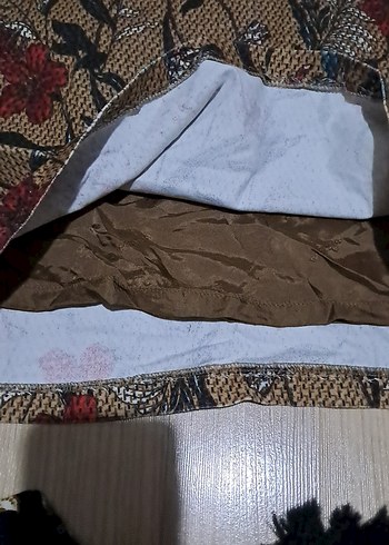 xs Beden Bohem Çiçek Desenli Örme Mini Etek