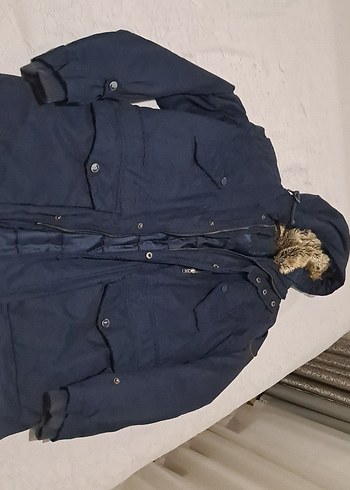 Kürk Detaylı Lacivert Midi Erkek Mont - Görsel 2