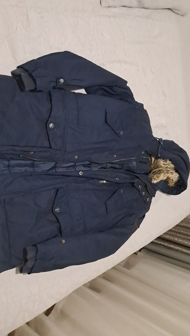 Kürk Detaylı Lacivert Midi Erkek Mont - Görsel 2