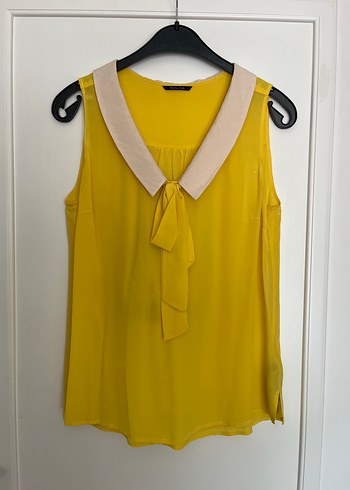 Massimo dutti Sarı Kolsuz Yakalı Bluz
