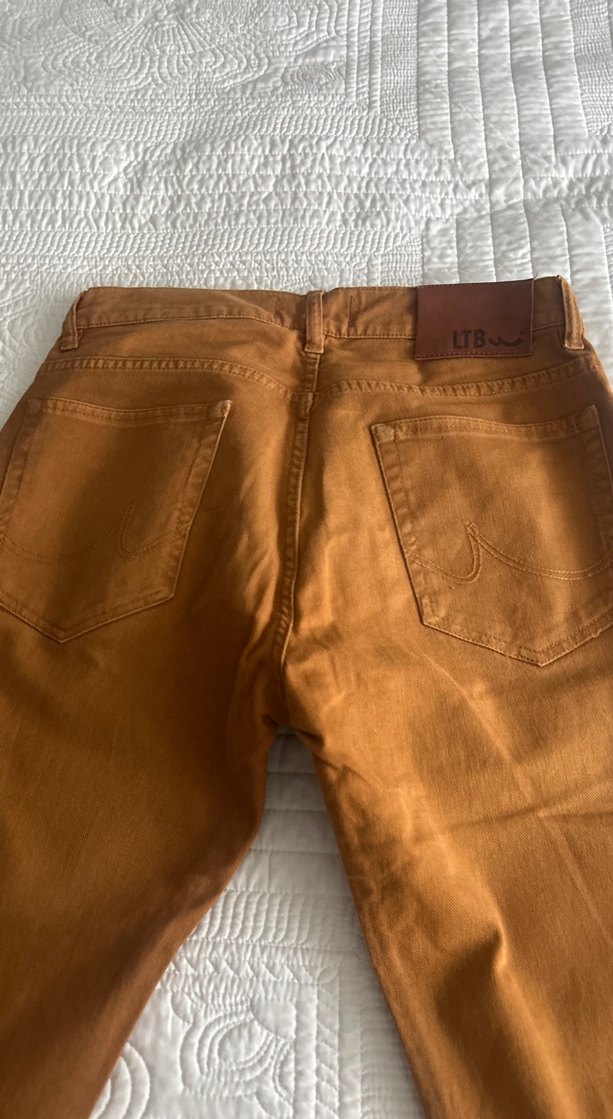 Düğmeli Kahverengi Kadın Süet Pantolon - Görsel 3