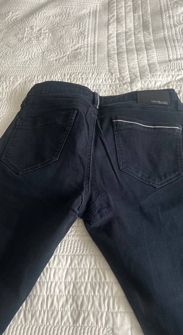 Erkek Siyah Kemerli Normal Kesim Denim Pantolon - Görsel 3