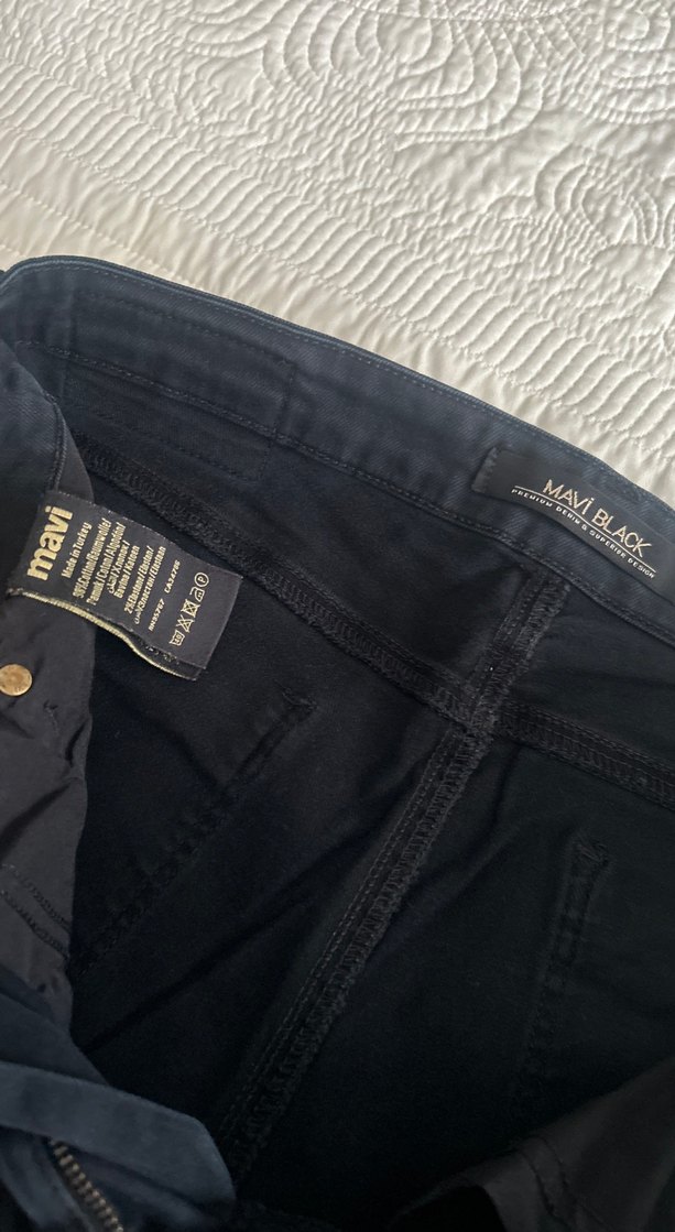 Erkek Siyah Kemerli Normal Kesim Denim Pantolon - Görsel 2