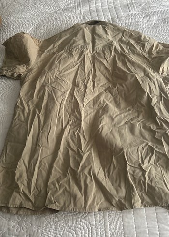 Bej Kısa Kollu Keten Erkek Gömlek - Görsel 2