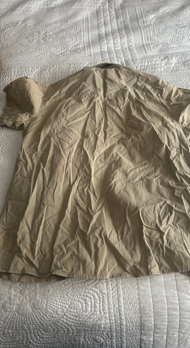 Bej Kısa Kollu Keten Erkek Gömlek - Görsel 2