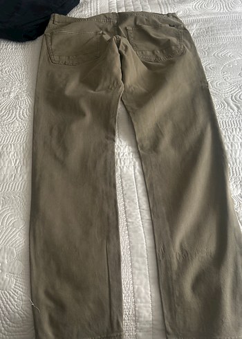 Bej Düğmeli Erkek Keten Pantolon - Görsel 3