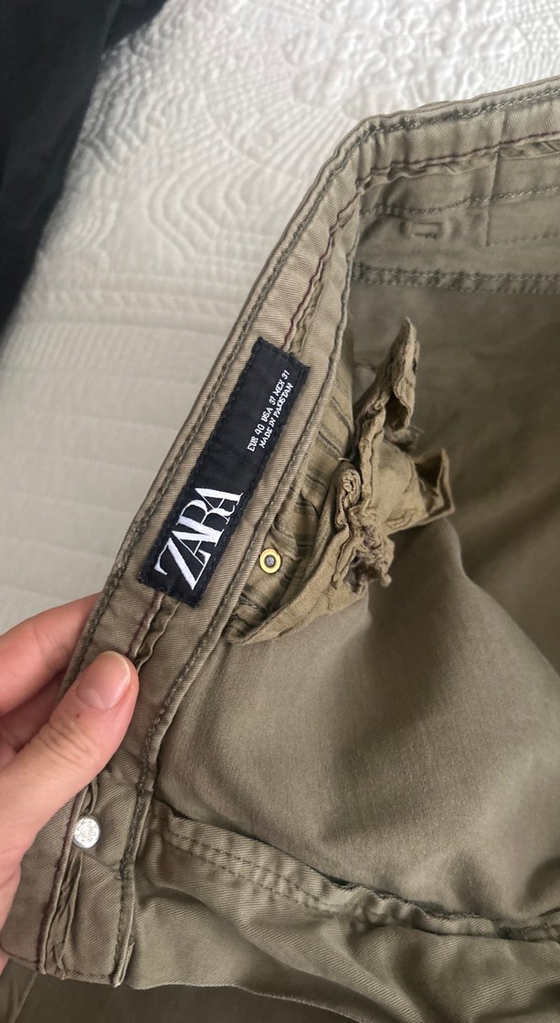 Bej Düğmeli Erkek Keten Pantolon - Görsel 2