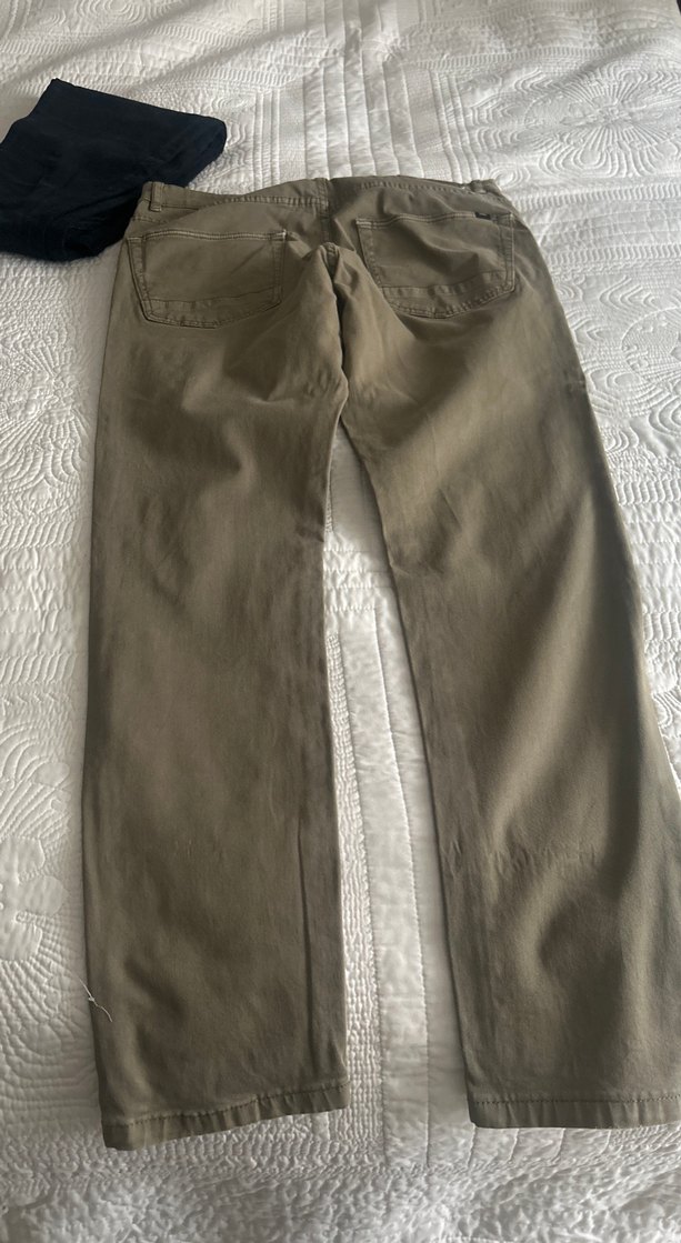 Bej Düğmeli Erkek Keten Pantolon - Görsel 3