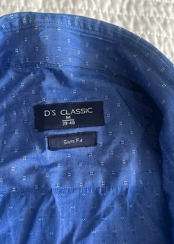 Mavi Keten Erkek Gömlek, Uzun Kollu, Düğmeli - Görsel 2