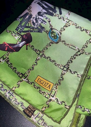 Zincir Detaylı Bohem Çok Renkli Kadın Fular - Görsel 2