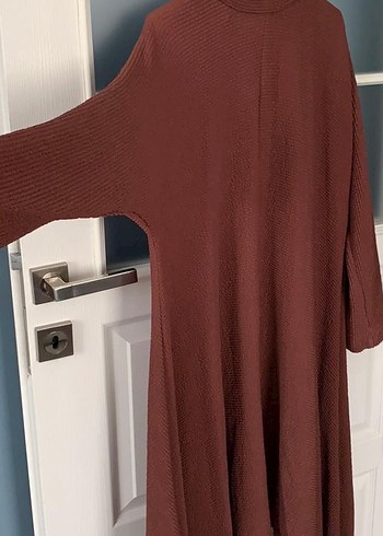 Kadın Kahverengi Uzun Keten Tunik - Görsel 2