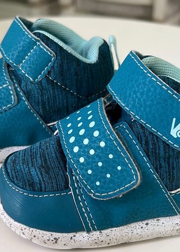 Erkek Bebek İlk Adım Ayakkabısı Turkuaz Cırtlı - Görsel 2