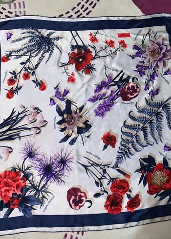 Kadın Çok Renkli Fırfırlı İpek Fular - Görsel 3