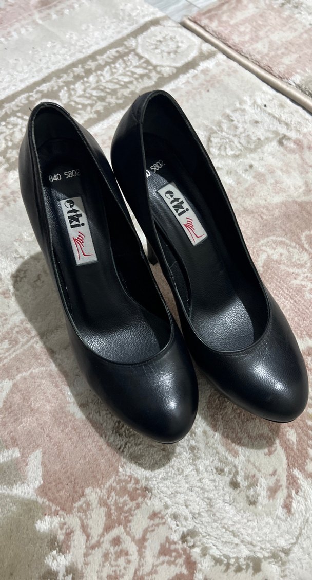 Siyah Minimalist Stiletto Topuklu Kadın Ayakkabı - Görsel 2