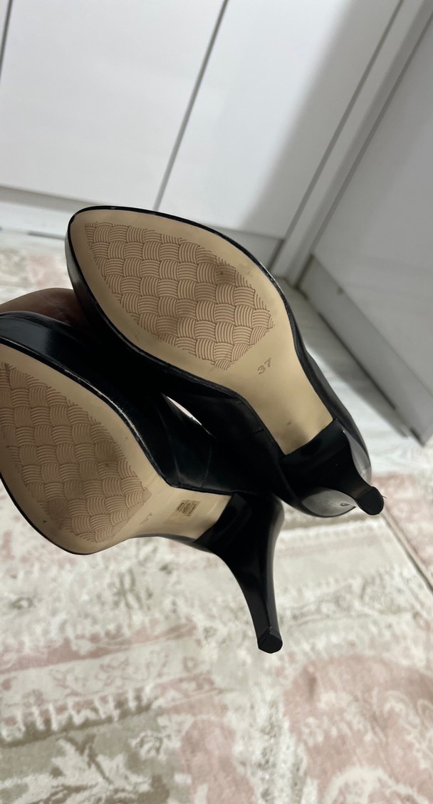 Siyah Minimalist Stiletto Topuklu Kadın Ayakkabı - Görsel 3