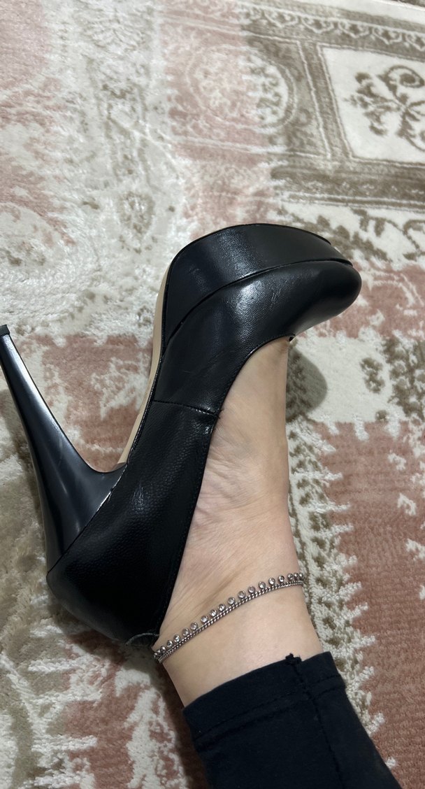 Siyah Minimalist Stiletto Topuklu Kadın Ayakkabı - Görsel 5