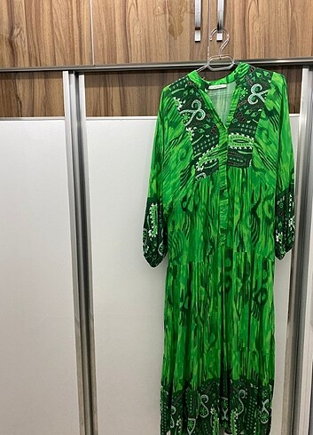 46 Beden Yeşil elbise