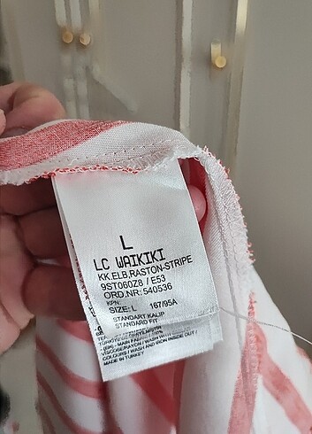 L beden çizgili elbise - Görsel 7