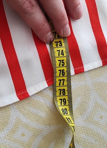 L beden çizgili elbise - Görsel 9