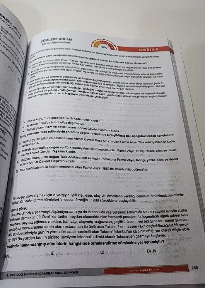Ankara yayıncılık  güçlendiren soru bankası paragraf 8 sınıf - Görsel 3