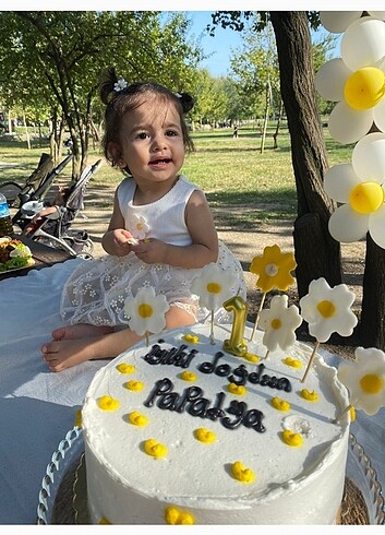 Diğer Papatyalı citcitli badi doğum günü elbisesiv