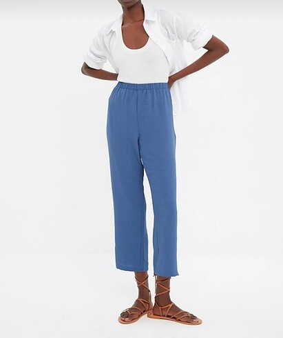 Lacivert straight pantolon