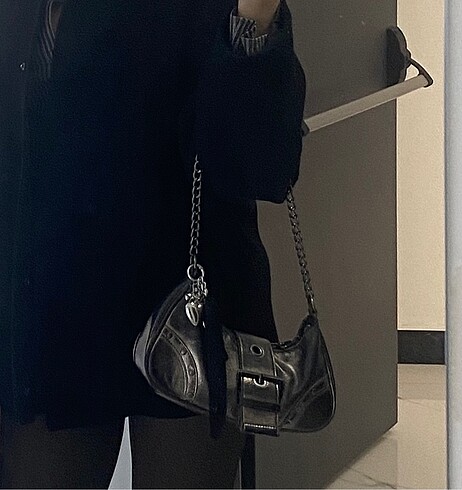 pull and bear metalik/soluk gri çanta