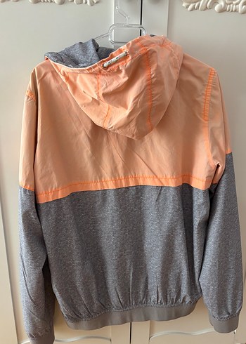 Pull and Bear Gri Turuncu Kapüşonlu Spor Ceket Pull&Bear