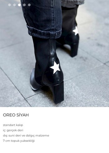 Tokalı Siyah Yüksek Topuklu Kadın Çizme - Görsel 7