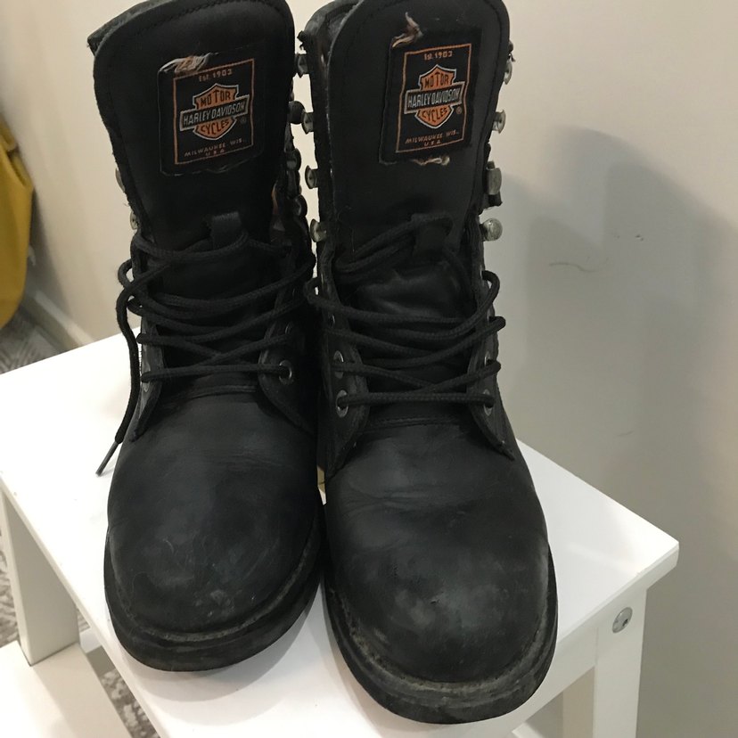 Siyah Deri Tokalı Biker Botlar - Görsel 4