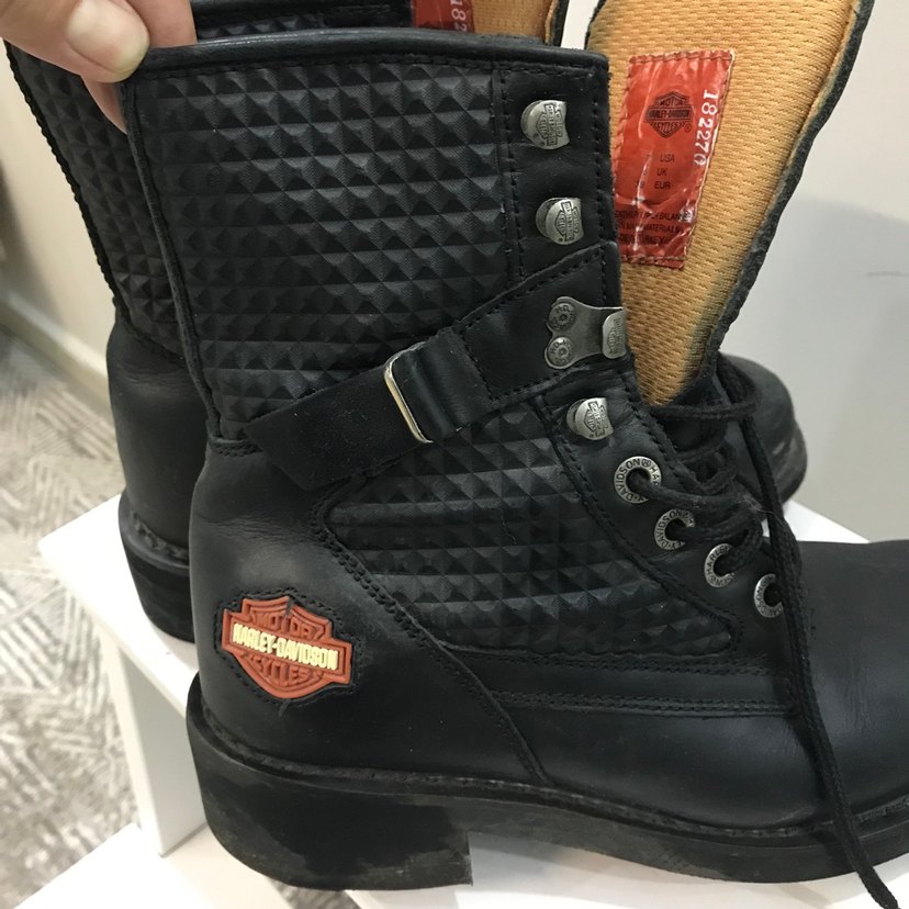 Siyah Deri Tokalı Biker Botlar - Görsel 3