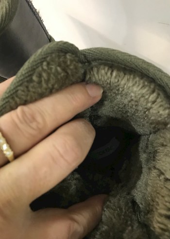 Kadın Haki Süet Kamuflaj Dolgu Topuklu Bot - Görsel 3