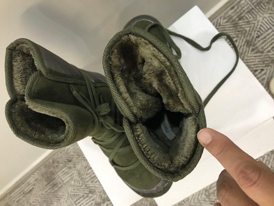 Kadın Haki Süet Kamuflaj Dolgu Topuklu Bot - Görsel 5