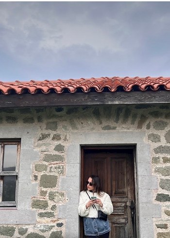 Beyaz Kürklü Midi Denim Ceket - Görsel 3