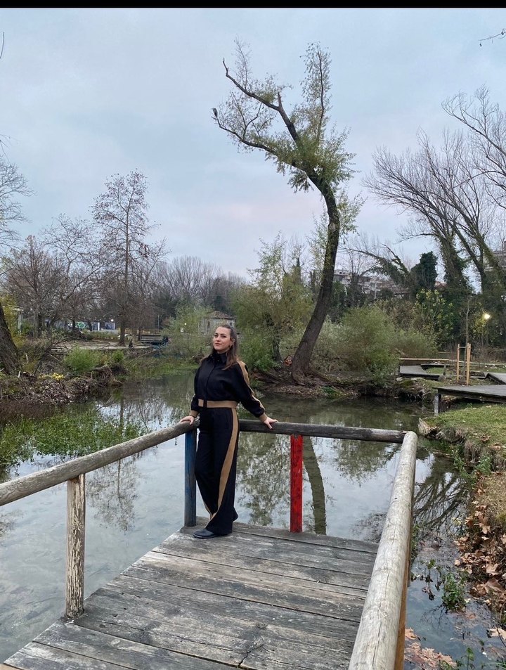 Siyah Bej Şeritli Kadın Eşofman Takımı - Görsel 5