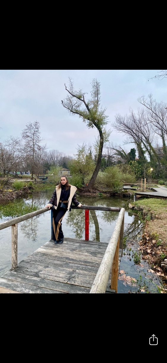 Kürk Detaylı Kahverengi Deri Biker Ceket - Görsel 3
