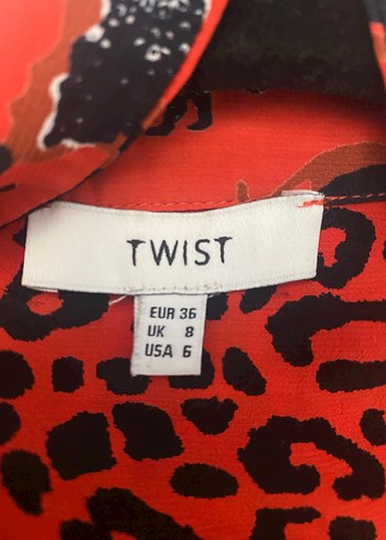Twist marka 36 beden Kırmızı Desenli Kadın Gömlek - Görsel 4