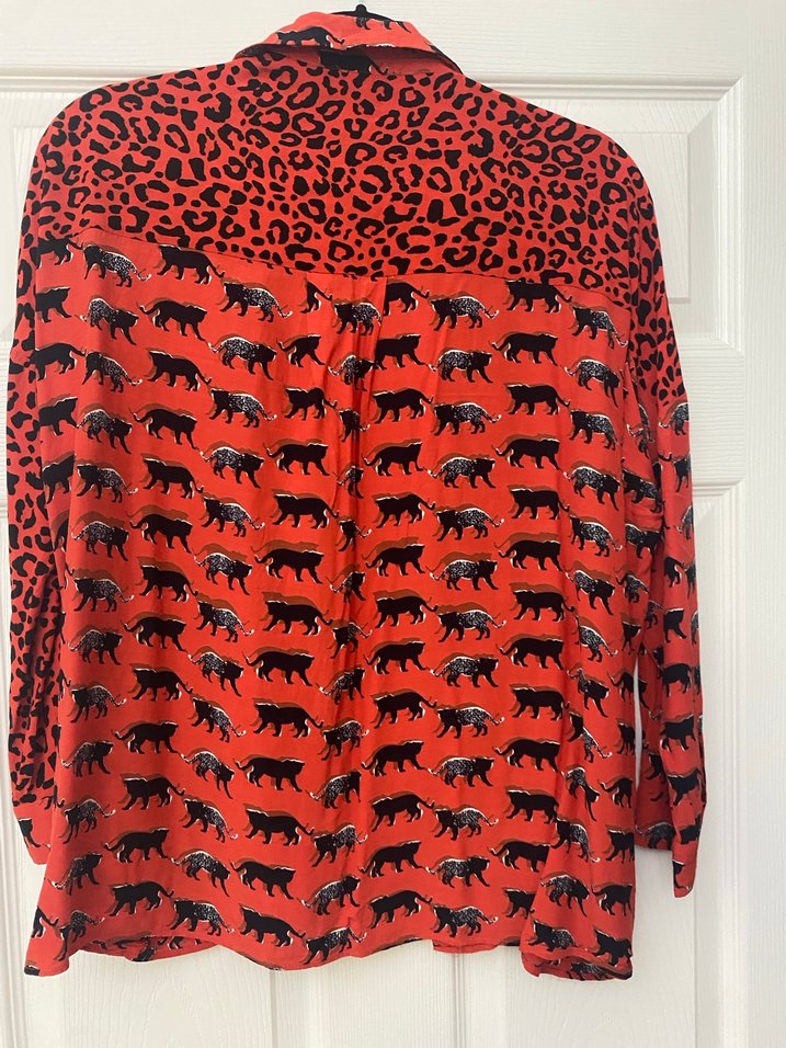Twist marka 36 beden Kırmızı Desenli Kadın Gömlek - Görsel 2