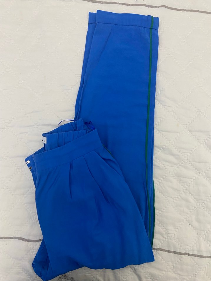 Mavi renkli yanları şeritli adl marka Pantolon - Görsel 4