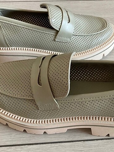 37 Beden Yeşil loafer yazlık