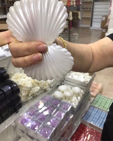 diğer Beden beyaz Renk İstiridye hediyelik kutu